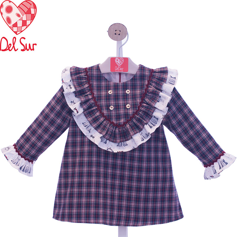 Consecutivo Matemático fácilmente Vestido infantil 5185 Del Sur. Vestidos de niña otoño invierno en oferta en  Dedos moda infantil.
